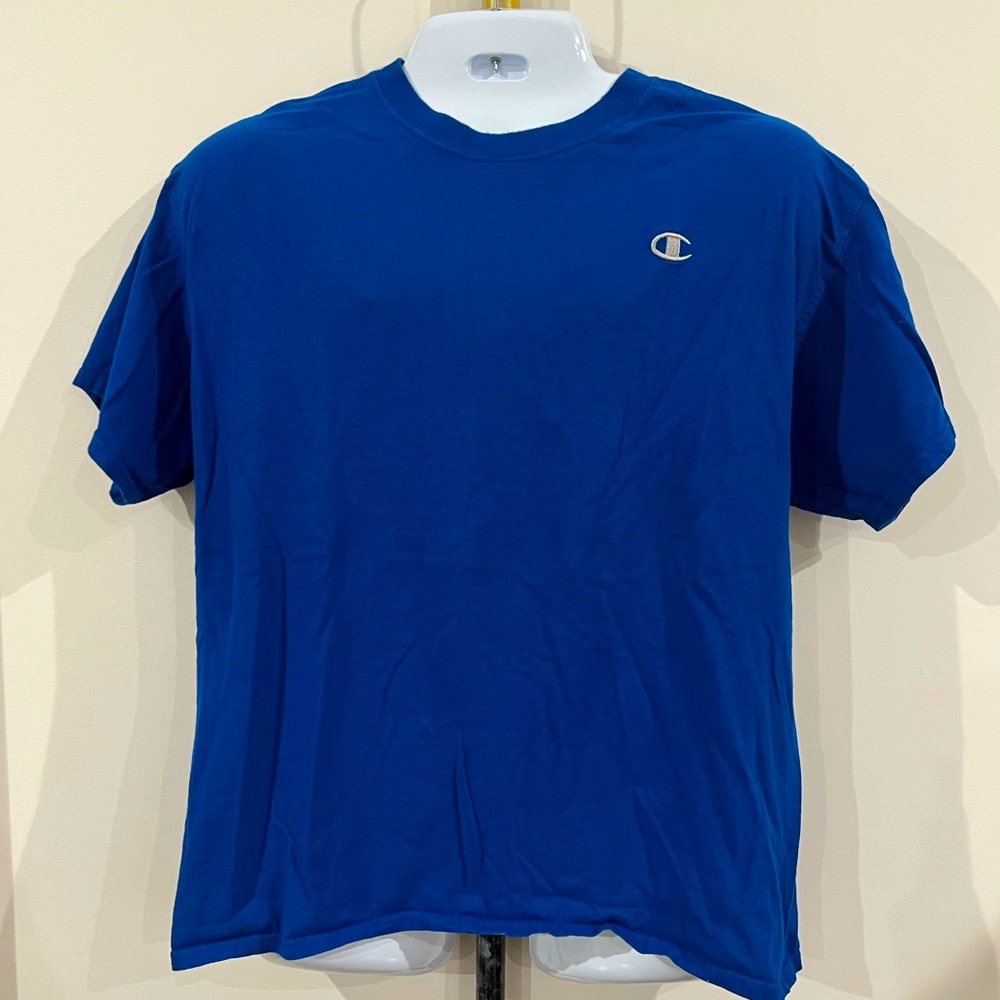 Champion Authentic Blue Logo Tee casual short sleeve t-shirt men’s XL